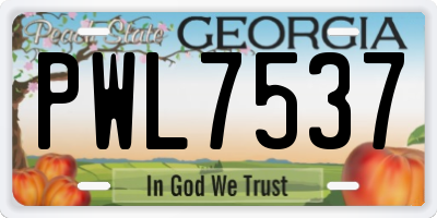 GA license plate PWL7537