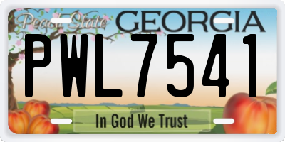 GA license plate PWL7541
