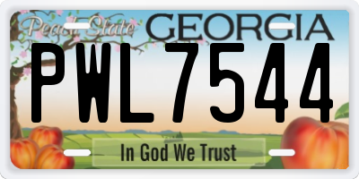 GA license plate PWL7544