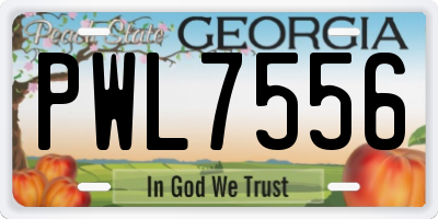 GA license plate PWL7556