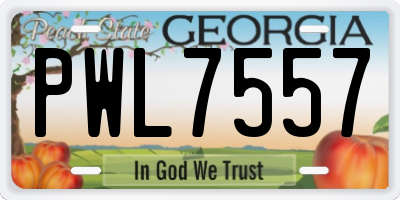 GA license plate PWL7557