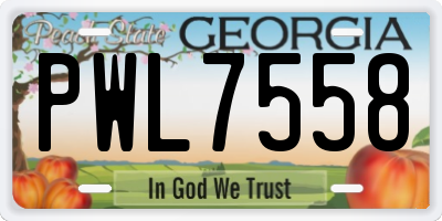 GA license plate PWL7558