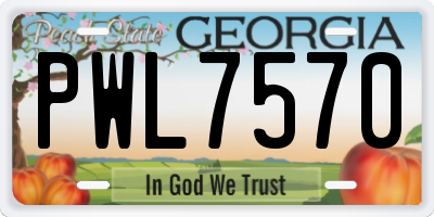 GA license plate PWL7570