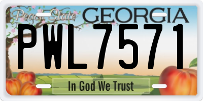 GA license plate PWL7571