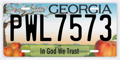 GA license plate PWL7573