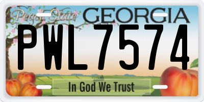 GA license plate PWL7574