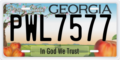 GA license plate PWL7577