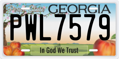 GA license plate PWL7579