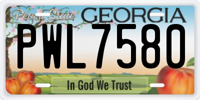GA license plate PWL7580