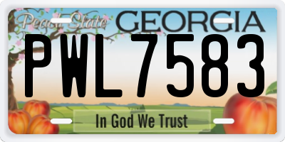 GA license plate PWL7583