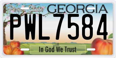GA license plate PWL7584
