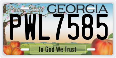 GA license plate PWL7585