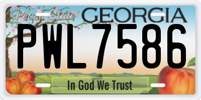 GA license plate PWL7586
