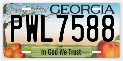 GA license plate PWL7588