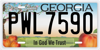 GA license plate PWL7590