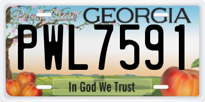 GA license plate PWL7591