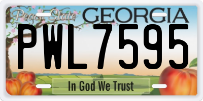 GA license plate PWL7595