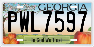 GA license plate PWL7597