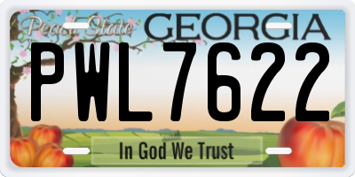 GA license plate PWL7622