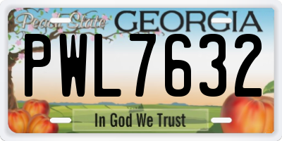 GA license plate PWL7632