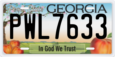 GA license plate PWL7633
