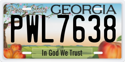 GA license plate PWL7638