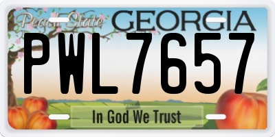 GA license plate PWL7657
