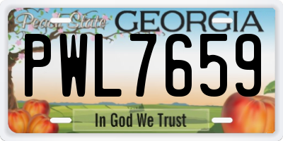 GA license plate PWL7659