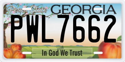GA license plate PWL7662