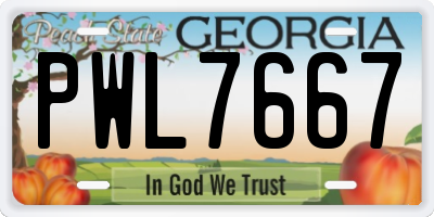 GA license plate PWL7667