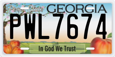 GA license plate PWL7674