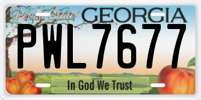 GA license plate PWL7677
