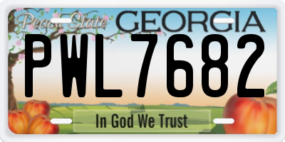 GA license plate PWL7682