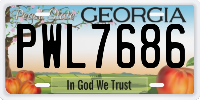 GA license plate PWL7686