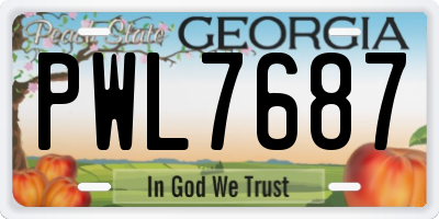GA license plate PWL7687