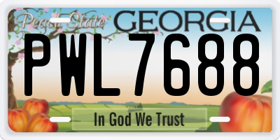 GA license plate PWL7688