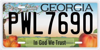 GA license plate PWL7690