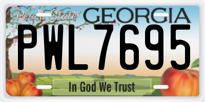 GA license plate PWL7695