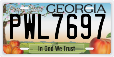 GA license plate PWL7697