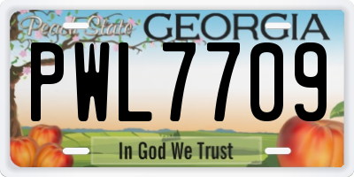 GA license plate PWL7709
