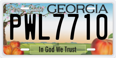 GA license plate PWL7710