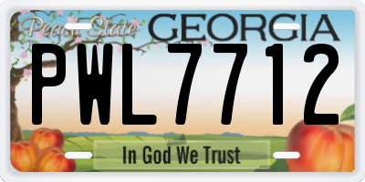 GA license plate PWL7712