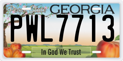 GA license plate PWL7713