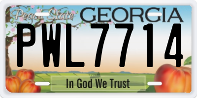 GA license plate PWL7714
