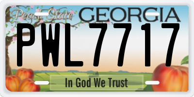 GA license plate PWL7717
