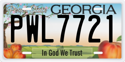 GA license plate PWL7721