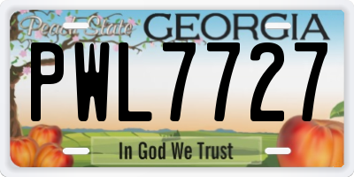 GA license plate PWL7727