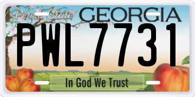 GA license plate PWL7731