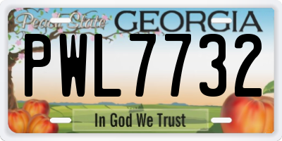 GA license plate PWL7732
