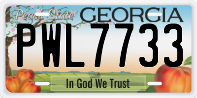 GA license plate PWL7733